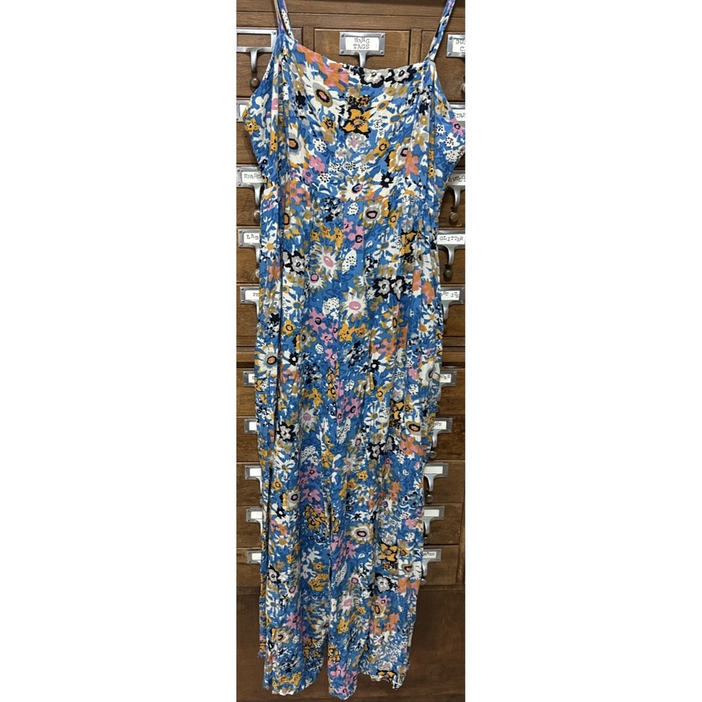 NATURAL LIFE Blue Floral Wide-Leg Jumpsuit